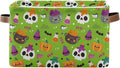 Storage Basket Bin Halloween Horror Pumpkin Organizer Basket Collapsible Shelf Basket Cube with handle for Nursery Bedroom Bathroom