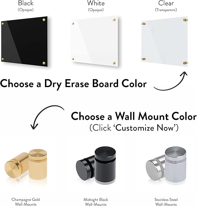 Ships Next Day, Made in USA - Acrylic Dry Erase Board | Non-Magnetic Dry Erase Board | Hanging Frameless White Board | Acrylic for Office and Home Walls | for Adults (White - 30x36)