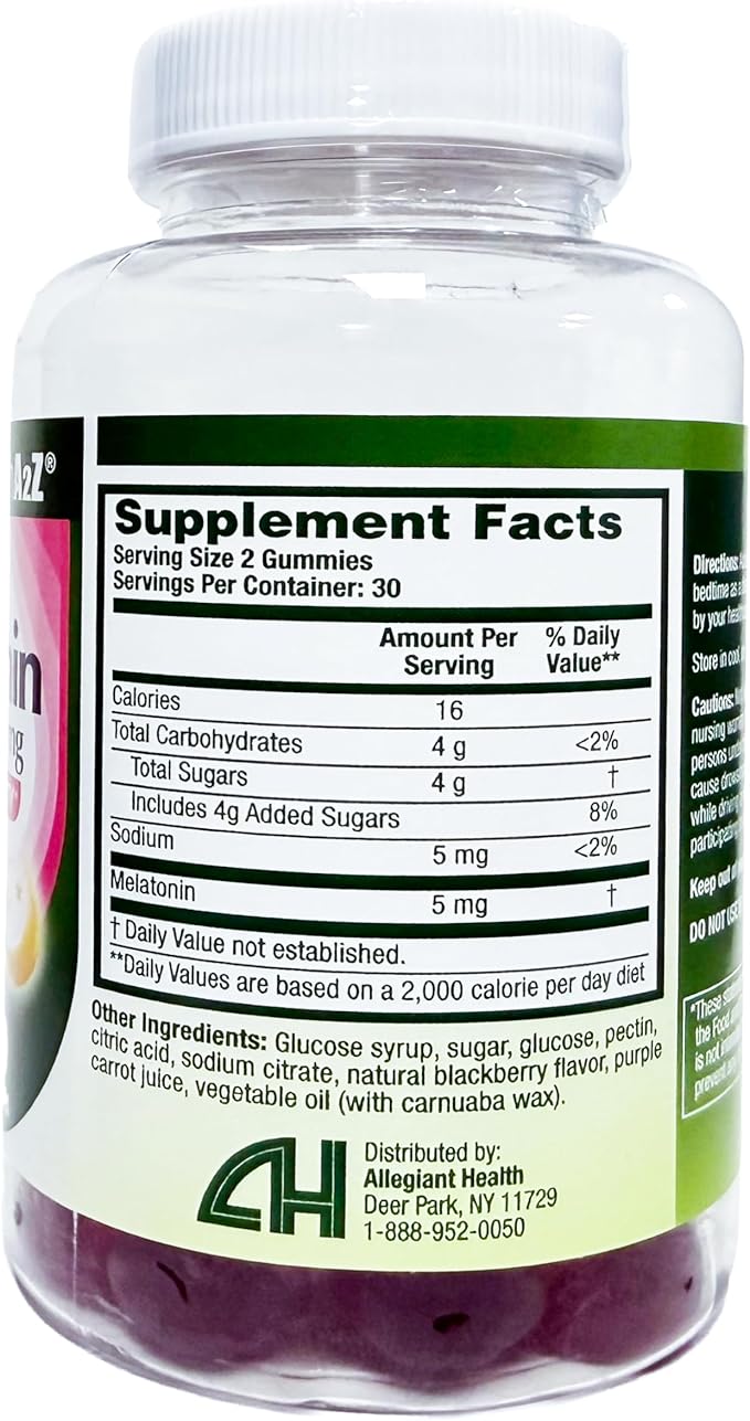 HealthA2Z® Melatonin Gummies| 60 Counts | 5mg | Natural Sleep Aid for Deep & Restful Sleep | BlackBerry Flavor | Sleep Aid Gummies