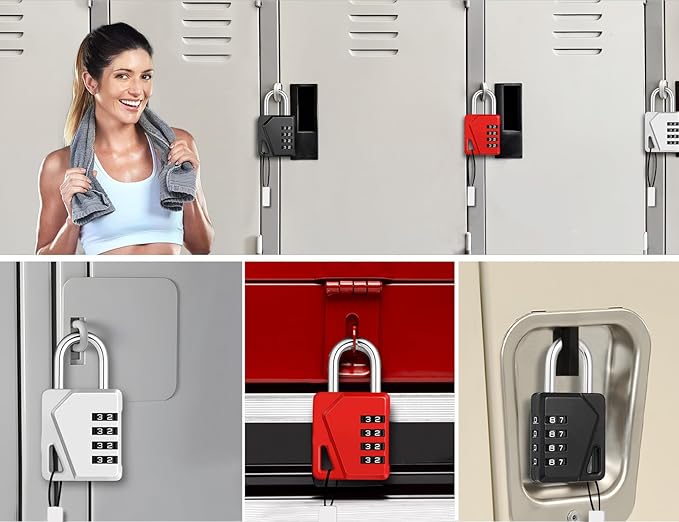 ZHEGE Locker Locks with Code for School, Gym, Work, Small Padlocks Combination with DIY Name Badges - Easy to Read & with Big White Number (Black, 2 Pack)