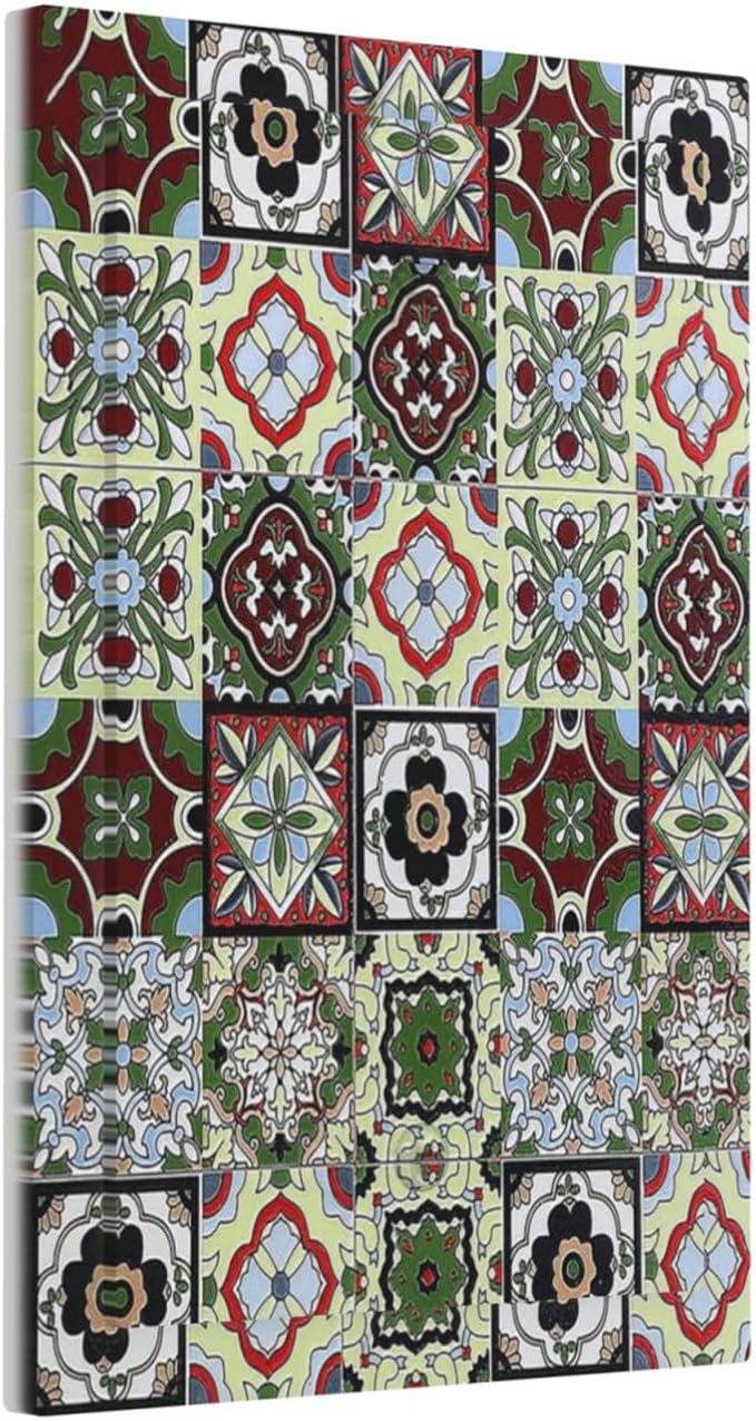 Light Switch Cover Plate Talavera Tile Decal 1 Gang No Device Blank Electrical Wall Plates Faceplate Decorative Switch Plate for Bedroom Bathroom Decor