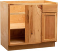 Quicklock RTA (Ready-to-Assemble) | Base Kitchen Cabinets - Shaker Style | Made in America (Rustic Hickory, 42" Wx34.5 Hx24 D Blind Corner)