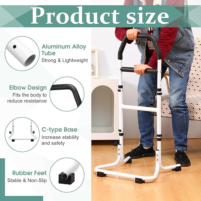 Marsui Chair Stand Assist Elderly Portable Stand Assist Aid Rail for Disabled Chair Couch Sofa Safe Standing up Assistance Adjustable Height Suitable for Elderly Seniors Disabled Middle Aged People