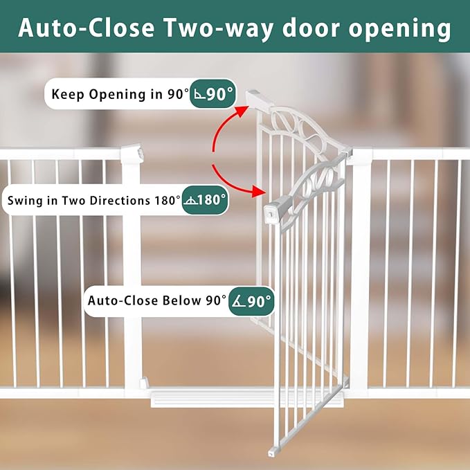 Fairy Baby 68.1"-70.8" Extra Wide Press Mounted Baby Gate Indoor for Kids Or Pets Walk Thru No Drill Long Dog Gates for The House Doorway Child Safety Gate