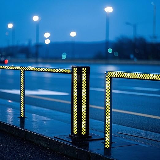 Yellow and Black Reflective Tape 3 inch X 10 feet, Outdoor Waterproof Hazard Conspicuity Warning Industrial Marking Tape