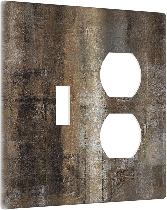 Wallplates Old Vintage Copper Rustic Rusty Modern Tan Brown 1 Toggle 1 Duplex Switch Plate Electrical GFCI Faceplate Decorative Light Switch Covers for Farmhouse Cabin Decor