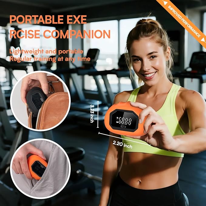 Hand Grip Strength Tester Trainer - Strength Dynamometer for Fun Rechargeable Hand Exercising Device with Finger Exerciser and Stretcher Exercise Workout Equipment