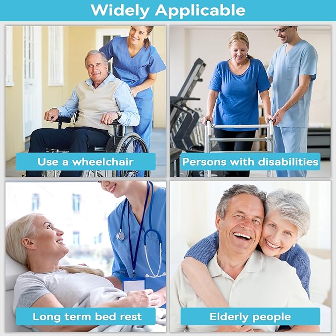 Transfer Sling Gait Belts, Padded Assist Transfer Belts, Heavy Duty Patient Lift Belt, Lifting Aid and Mobility Standing for Disabled, Injured, Seniors - Safely Move from Wheelchair and Bed (Blue-d)