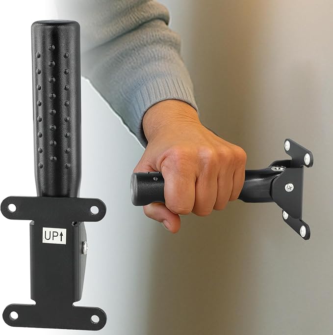 Grab Bars for Wall Shower Toilet Bathtub for Seniors Elderly, Stair Door Assist Handle for Elderly, Flip up Grab Bars Not in The Way, Keep Steadily (Wall Black)