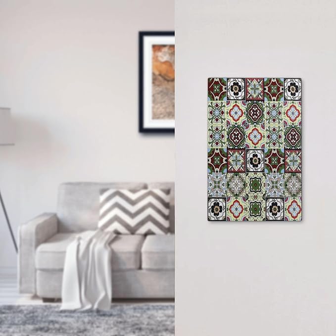 Light Switch Cover Plate Talavera Tile Decal 1 Gang No Device Blank Electrical Wall Plates Faceplate Decorative Switch Plate for Bedroom Bathroom Decor
