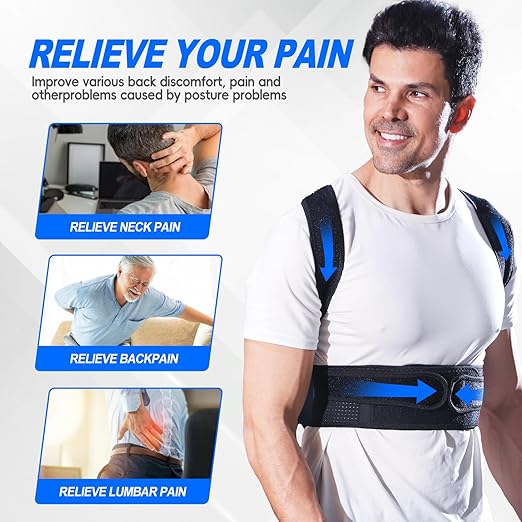 IYDoaMea Posture Corrector for Women and Men ( Order A Size Up ) Upgraded Back Brace Support, Adjustable Shoulder Straightener for Improving Back Posture, Relief for Upper and Lower Back, Lumbar, Neck, Shoulder Pain (2XL(43.3~49.2))