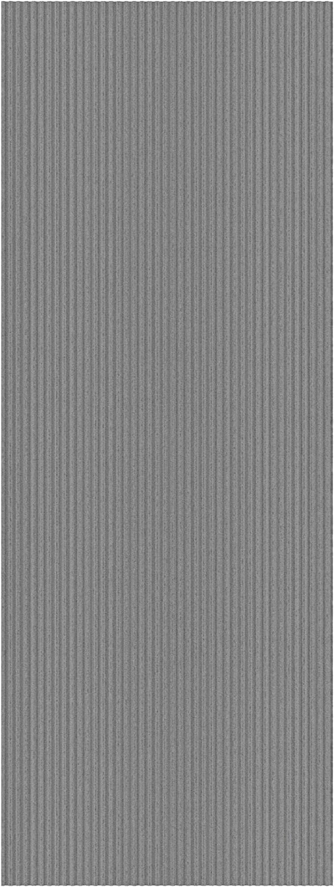 Ottomanson 2' x 29' Hallway Runner with Scraper Pile Extra Durable Non-Slip Rug Mat for Indoor & Outdoor Use - Ideal for Kitchen, Entryway, Patio & Garage - High-Traffic Carpet, Gray
