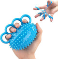 Hand Exerciser Ball and Finger Stretcher, Hand Grip Strengthener Trainer, Squeeze Balls, Wrist Pain Relief (Blue)