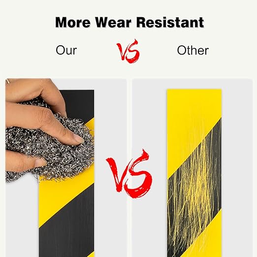 2 Inch x 220FT Black & Yellow Warning Tape Caution Tape | Strong Adhesive, Waterproof, Wear Resistant, Durable Safety Stripe for Floors Walls Stairs Industrial Home Garage Factory Equipment