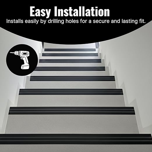 Aluminum Stair Nosing 36" – Heavy-Duty Stair Edge Protector, Non-Slip Stair Nose Molding, Scratch-Resistant Stair Sill Trim for Safety & Durability (Black)