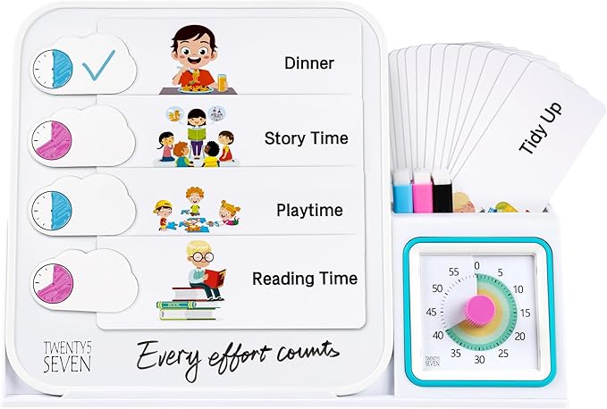 TWENTY5 SEVEN Visual Schedule for Kids, Autism Sensory Products with Whiteboard for Classroom Home, Autism Learning Material Set for Autistic Children, Visual Sensory Toys for Boys and Girls, Colorful