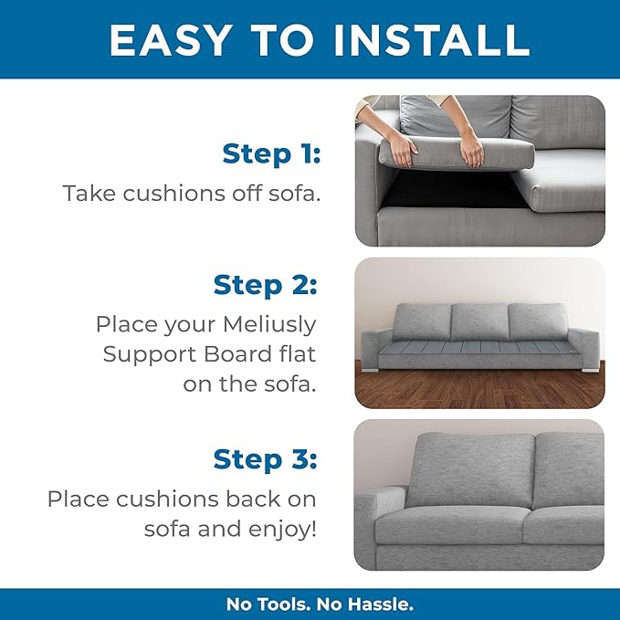 Meliusly Heavy Duty Couch Cushion Support for Sagging Cushions (21x72) Reinforced Wood Sofa Cushion Support Board for Sagging Seat, Deep Couch Supporter for Under The Cushions, Loveseat Saver