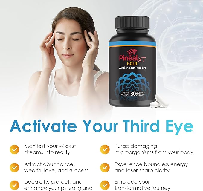 Pineal XT Gold - Pineal Gland Supplement - Third Eye Awakening - Focus and Memory Supplement for Brain - 7 Powerful Ingredients Decalcify, Detox, and Activate Your Pineal Gland, 2 Pack
