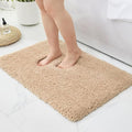 Bathroom Rugs 32x20, Ultra Thick Shaggy Soft Microfiber Absorbent Bath Rug, High Density Foam Latex Non Slip Backing, Machine Washable Bath Mats for Bathroom Floor & Sink, Beige