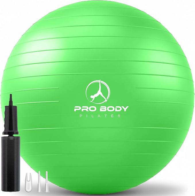 ProBody Pilates Exercise Ball - Multiple Sizes Gym Grade Balance Ball for Fitness, Yoga, Workout, Pregnancy & Physical Therapy