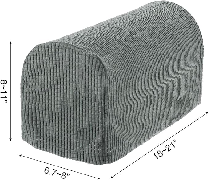 uxcell Stretch Armrest Covers Armchair Anti-Slip for Chairs Sofas Couch Arm Covers Recliner Sofa Light Gray 4 Pcs