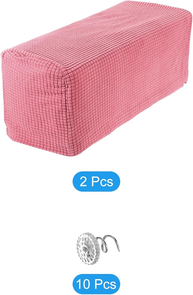 uxcell 2pcs Stretch Armrest Covers for Chairs/Sofas, Couch Arm Covers with Twist Pin, Furniture Protector Slipcovers Pink