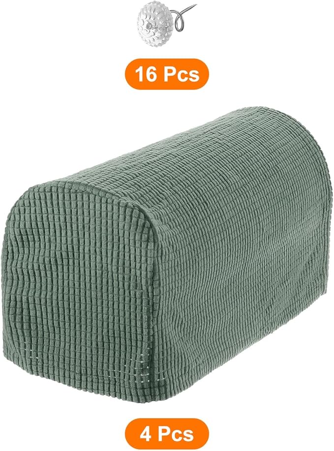 uxcell Stretch Armrest Covers Armchair Anti-Slip for Chairs Sofas Couch Arm Covers Recliner Sofa Matcha Green 4 Pcs
