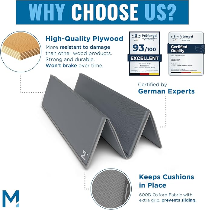 Meliusly Chair Cushion Support for Sagging Cushions (17x22) Chair Seat Support for Sagging Seat, Under Foam Firming Boards for Recliner and Armchair Saver Stiffener Reinforcement