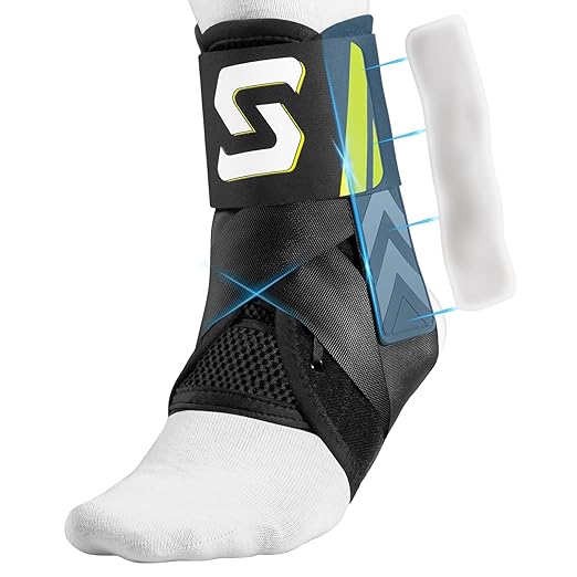 Quick Lace Ankle Brace with Custom Moldable Side Stabilizer Pads, Slim-Fit Adjustable Ankle Support for Men & Women, Ankle Stabilizer for Sprains, Injury Recovery, Running & Sports, S