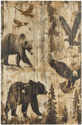 Light Switch Cover Plate Vintage Cabin Wildlife Animal Bear Eagle Forest 1 Gang No Device Blank Electrical Wall Plates Faceplate Decorative Switch Plate for Farmhouse Bedroom Decor