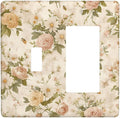 Outlet Covers Boho Vintage Roses Pink Red Yellow Bouquet Floral 1 Toggle 1 Rocker Combination Decorative Wall Plate Electrical Switch Plates Light Switch Cover Plate for Bedroom living Room