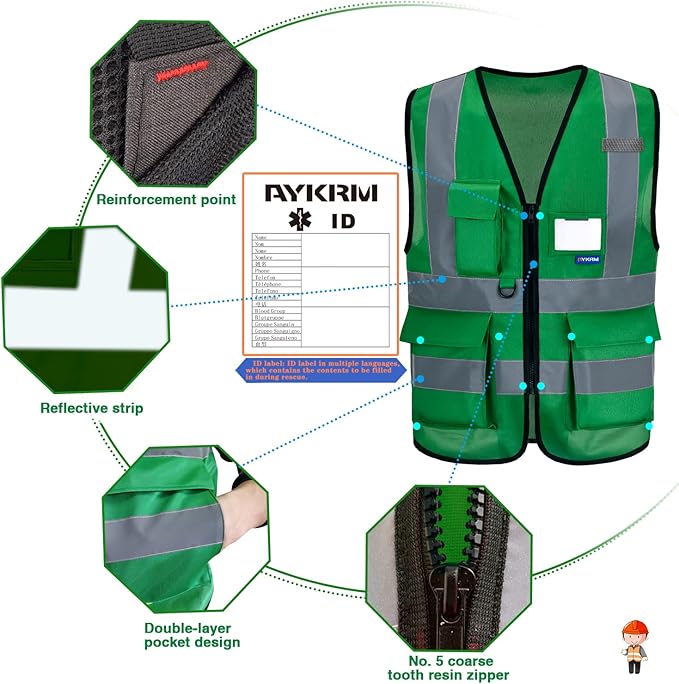 green safety vest for men
