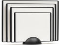 SMIRLY Plastic Cutting Board Set with Holder 4 Pieces, Non-Slip Dishwasher Safe Chopping Boards for Kitchen, Black & White