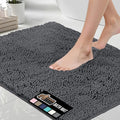 GORILLA GRIP Bath Rug Mat 60x24, Soft Absorbent Chenille, Quick Dry Microfiber Mats, Rubber Backing Washable Shower Floor Rugs, Bathmat Runner, US Designed Bathroom Home Decor Accessories Charcoal