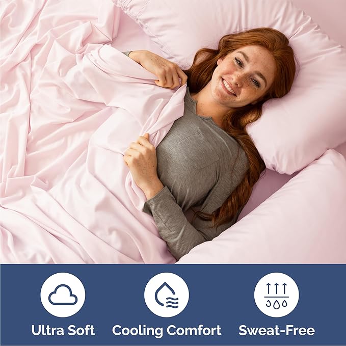 Queen 6 Piece Sheet Set - Cooling & Breathable Bed Sheets - Hotel Luxury Bed Sheets for Women, Men, Kids & Teens - Bedding w/Deep Pockets & Easy Fit - Soft & Wrinkle Free - Queen Lavender Pink Sheets