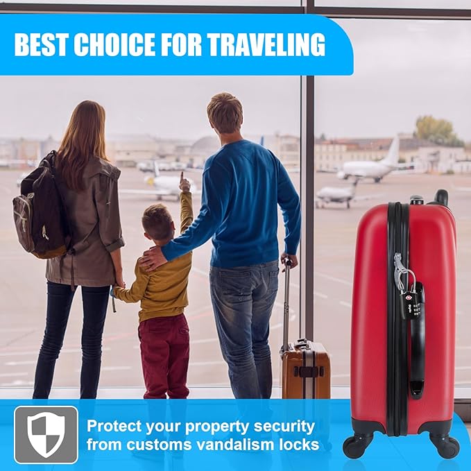 TSA Luggage Locks, [ Zinc Alloy Version][2 Pcs] Diyife TSA Approved Luggage Lock 3-Digit Re-settable Combination Lock, Code Lock for Travel Suitcase Luggage Bag Lockers (Black)