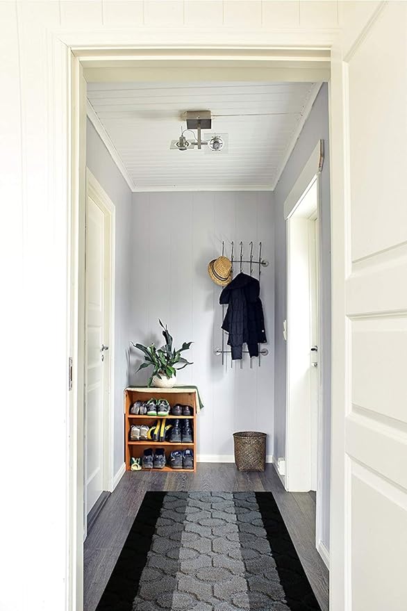 Custom Size Hallway Runner Rug Grey Color 31 inch Wide Select Your Length Non-Slip (Skid Resistance) Rubber Backing 24 feet x 31 inch