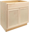 Quicklock RTA (Ready-to-Assemble) | Base Kitchen Cabinets - Shaker Style | Made in America (Raw Maple, 30" Wx34.5 Hx24 D Base)