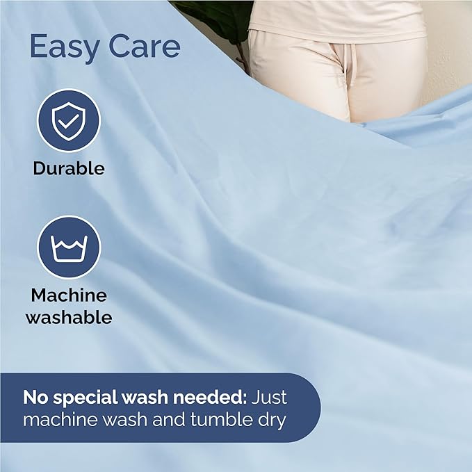 Twin XL 4 Piece Sheet Set - Cooling & Breathable Bed Sheets - Hotel Luxury Bed Sheets for Women, Men, Kids & Teens - Deep Pocket Bedding w/Easy Fit - Soft & Wrinkle Free - Twin XL Light Blue Sheets