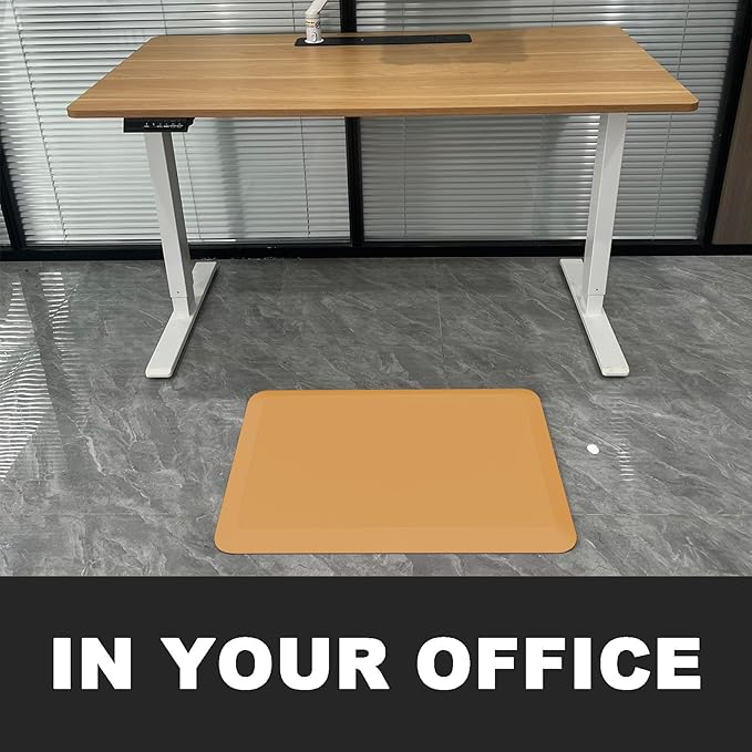 1" Extra Thick Anti Fatigue Floor Mat 30" L x 20" W,Kitchen Mat, Standing Desk Mat,140D Advanced PU Foam Ergonomic Comfort at Home, Office, Garage, Sink (Orange)