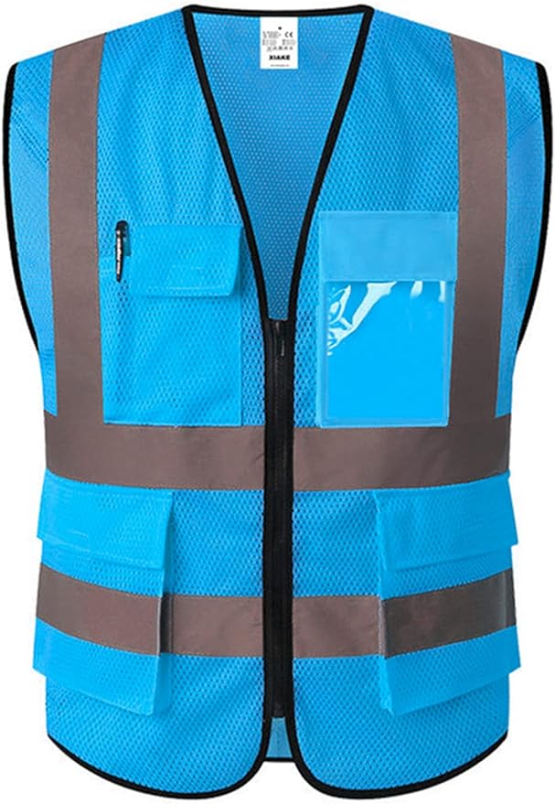 XIAKE Reflective Safety Vest for Men & Women High Visibility Class 2 Vest with Pockets Meets ANSI Standards