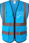 XIAKE Reflective Safety Vest for Men & Women High Visibility Class 2 Vest with Pockets Meets ANSI Standards