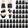 CHUNZEXI 16 Pack Extra Small Chair Leg Floor Protectors for Hardwood Floors, Silicone Felt Covers Pads Caps, Protect Wood Furniture Feet Floors Noise Reduce and Scratch (Universal X-Small & Black)