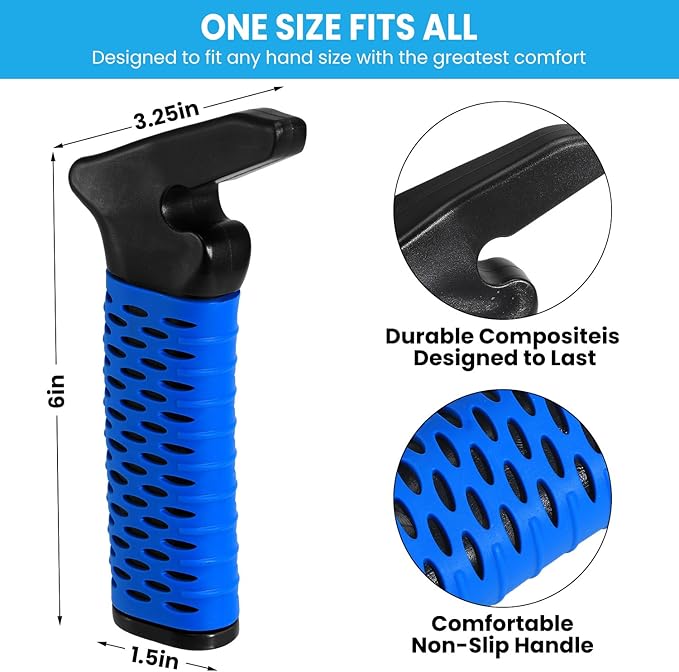 Elderly Car Door Handle Assist Support - Auto Grab Cane for Seniors & Handicapped, Portable Mobility Aids for Getting Out of Car- Blue, 2 Pack