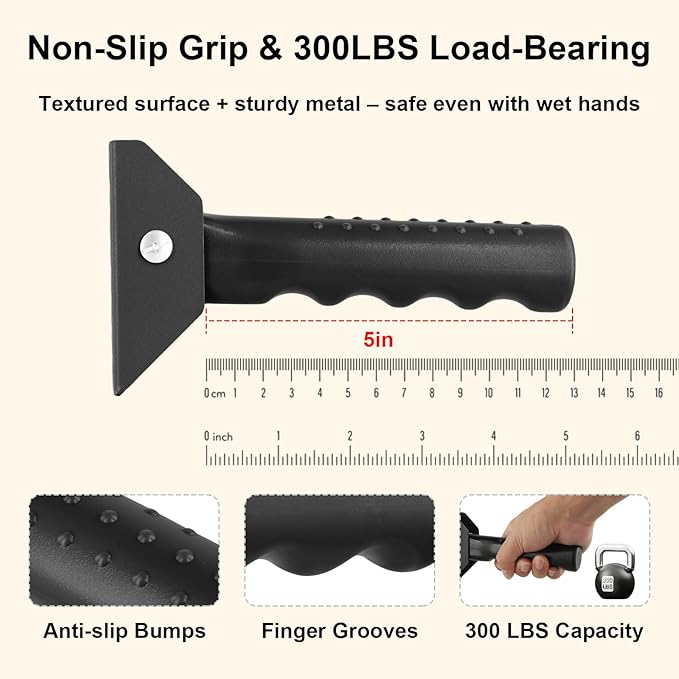 2Pcs Doorway Assist Handle Flip Up Grab Bar for Seniors & Mobility-Impaired Users, Providing Support & Balance, Non-Slip 300 LBS Capacity, Small Grab Handle for Steps/Stairs/Doorways