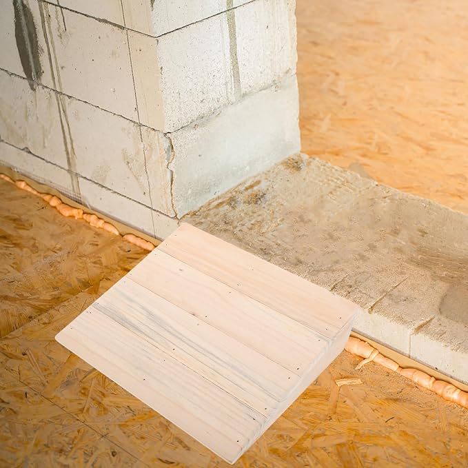 Solid Wood Threshold Slope Pad 25.8X30X7Cm for Wheelchairs and Scooters, Sturdy Entry Step Aid for Home Doorways and Driveways, Non-Slip Curb Climbing Assistance for Mobility