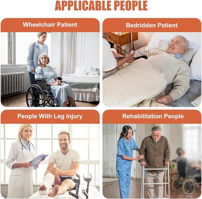 Rhino Valley Gait Belt Transfer Belt for Senior with 7 Handles, 59" Anti-Slip Transfer Belt for Elderly, Lift Belt with Quick Release Buckle, Medical Nursing Safety Patient Assist, Orange
