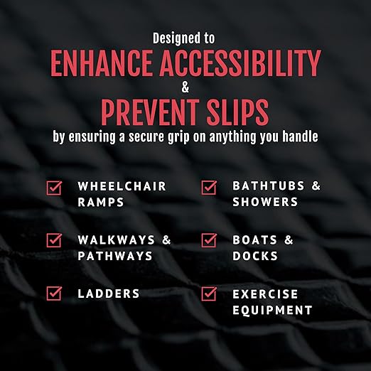 CATTONGUE GRIPS 2” Non-Abrasive Grip Tape Strips - Heavy-Duty, Waterproof Anti-Slip Tape for Furniture, Bathtubs, Frames, Gaming & More - Indoor & Outdoor Anti-Slip Solution (Black)