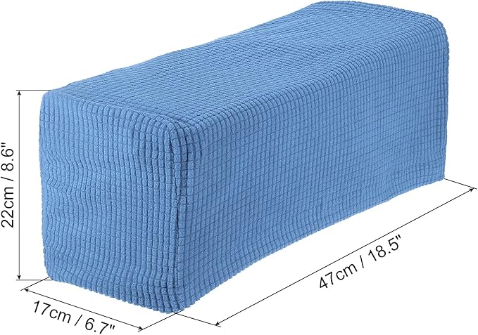 uxcell 2pcs Stretch Armrest Covers for Chairs/Sofas, Couch Arm Covers with Twist Pin, Furniture Protector Slipcovers Denim Blue