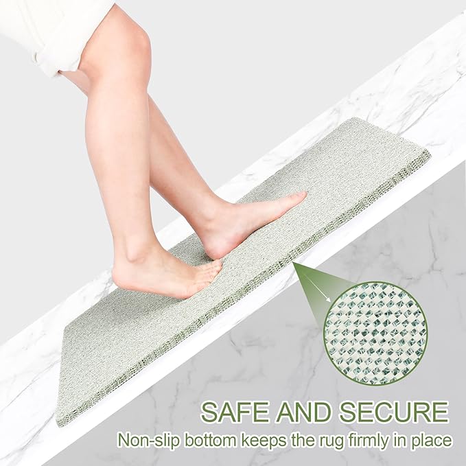 Joyhalo Shower Mat Bathtub Mat Non Slip, Bathmats Non Slip, Quick Drying Foot Scrubber Loofah Mats for Shower, Tub, Bathroom, Home, 32x24inch, Mint Green